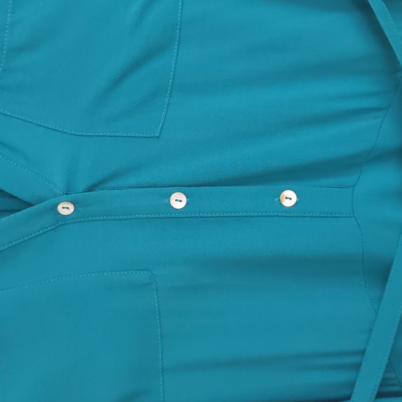 Monsoon green/teal tea length dress UK 12/Eur 40/US 8 - Picture 2 of 5